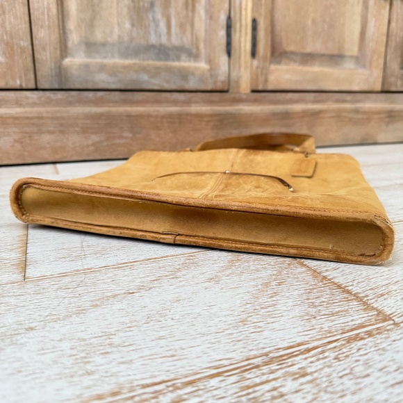 Coach Vintage 60’s Bonnie Cashin Skinny Kisslock Tote Camel Leather - Picture 5 of 16